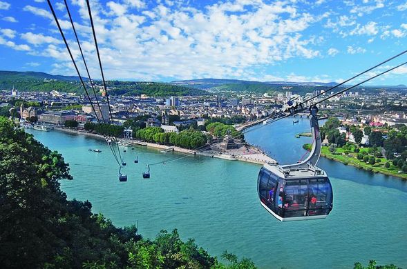 COBLENZA KOBLENZ TELEFERICO CRUCEROS RHIN RHINE CRUISES KOBLENZ